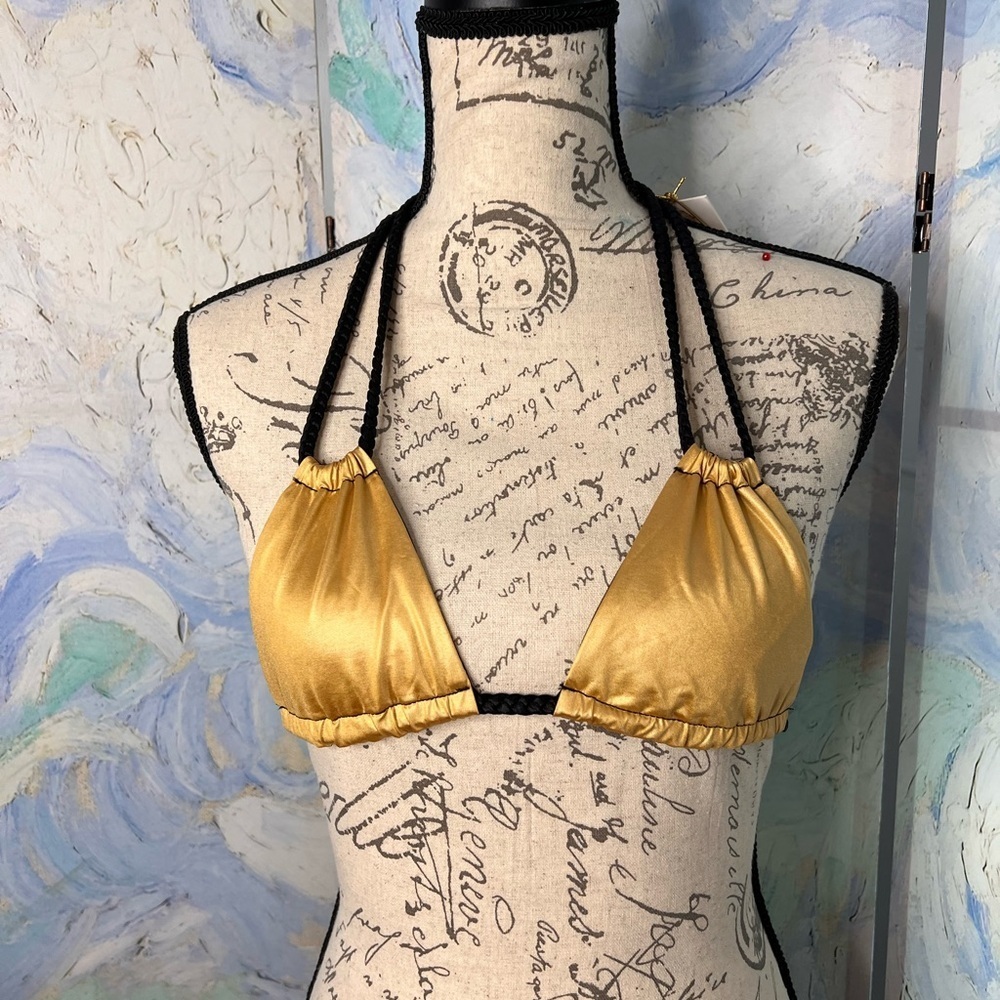 Lola love affair, gold, and black bikini. - Picture 4 of 10
